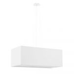 Lustră albă cu abajur din sticlă textil Gryfin Bis – Nice Lamps