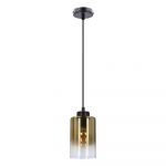 Lustră neagră cu abajur din sticlă ø 10 cm Aspra – Candellux Lighting