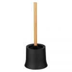 Perie de toaletă cu suport din bambus Wenko Bamboo, negru