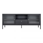 Comodă TV neagră din metal 160x60 cm Dalby – House Nordic