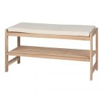 Pantofar în culoare naturală cu bancă din lemn masiv de acacia Acina – Wenko