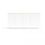 Comodă albă/în culoare naturală joasă cu aspect de lemn de stejar 165x78 cm Arista – Teulat