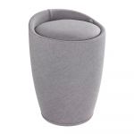Coș de rufe și taburet, 2 în 1, Wenko Linen Look, gri deschis, 20 l