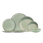 Set veselă 24 piese din porțelan Kütahya Porselen Pearl, verde