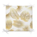 Pernă de scaun din amestec de bumbac Minimalist Cushion Covers Gold Leaf, 42 x 42 cm