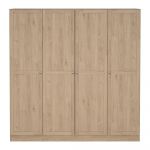Șifonier cu aspect de lemn de stejar 195,5x200 cm Billund – Tvilum
