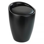 Scaun de baie cu spațiu de depozitare rufe Wenko Candy, negru