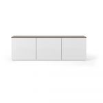 Comodă albă cu blat cu aspect de lemn de nuc TemaHome Join, 180 x 57 cm