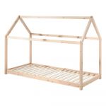 Pat în formă de casă pentru copii Vipack Cabane, 90 x 200 cm
