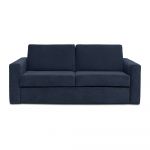 Canapea albastră extensibilă din catifea reiată 197 cm Elbeko - Scandic
