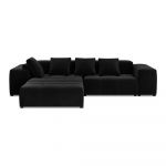 Colțar negru cu tapițerie din catifea (variabil) Rome Velvet - Cosmopolitan Design
