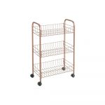 Organizator mobil cu 3 rafturi Metaltex, arămiu