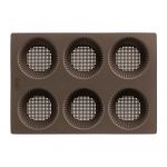 Formă din silicon cu 6 locuri de copt chifle Lékué, maro