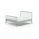 Pat single verde din metal cu somieră 160x200 cm BRONXX – Vipack