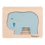 Puzzle din lemn pentru copii Kindsgut Elefant