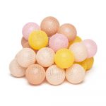 Ghirlandă luminoasă cu becuri LED LUKKA, 30 lumini, bej - roz