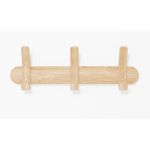 Cuier de perete din lemn de stejar Left Hook – Wireworks