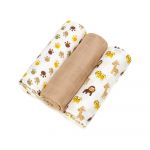 Set 3 scutece din bumbac T-TOMI Tetra Monkey, 70 x 70 cm