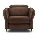 Fotoliu maro închis cu tapițerie din piele Hubble – Windsor & Co Sofas