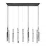Lustră negru-argintiu LED cu abajur din sticlă Lucent – Trio Select