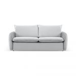 Canapea gri deschis extensibilă cu tapițerie din catifea 214 cm Vienna – Cosmopolitan Design