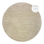 Covor bej lavabil rotund din fibre reciclate 133x133 cm Fluffy – Flair Rugs
