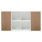 Comodă de perete albă cu aspect de lemn de stejar Hammel Mistral Kubus, 136 x 69 cm