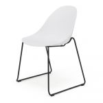 Set 2 scaune dining cu picioare negre Bonami Selection Viva, alb