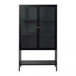 Vitrină neagră din metal 88x132 cm Carmel – Unique Furniture