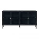 Vitrină neagră din metal 170x85 cm Carmel – Unique Furniture