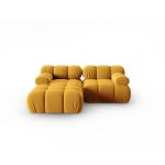 Canapea galbenă cu tapițerie din catifea 191 cm Bellis – Micadoni Home