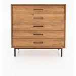 Comodă înaltă din lemn de stejar 97x95 cm Abies – The Beds