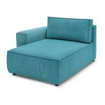 Modul pentru canapea albastru cu tapițerie din catifea reiată (cu colț pe partea stângă ) Nihad modular – Bobochic Paris