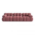 Canapea roz cu tapițerie din catifea 282 cm Bellis – Micadoni Home