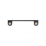 Raft de perete din oțel și detalii din lemn de stejar, cu 2 cârlige Gazzda Hook, lungime 70 cm, negru