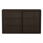 Comodă maro închis joasă din lemn de pin cu ușă glisantă 140x85 cm Nomin – BePureHome