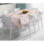 Față de masă din amestec de bumbac cu model de Crăciun Minimalist Cushion Covers Golden Snowflakes, 140 x 180 cm
