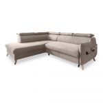 Colțar bej extensibil cu tapițerie din catifea (cu colț pe partea stângă ) Sweet Harmony – Miuform