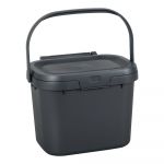 Recipient pentru deșeuri compostabile cu capac Addis, 24,5 x 18,5 x 19 cm, gri închis