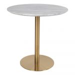 Masă de dining rotundă cu blat cu aspect de marmură ø 90 cm Bolzano – House Nordic