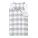 Lenjerie de pat din bumbac Bianca Check And Stripe, 135 x 200 cm, gri