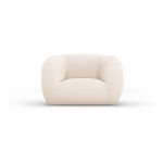 Fotoliu crem cu tapițerie din stofă bouclé Essen – Cosmopolitan Design