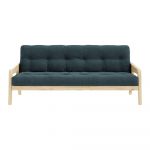 Canapea variabilă cu tapițerie din catifea reiată Karup Design Grab Raw/Pale Blue