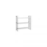 Etajeră cu 3 niveluri și rafturi albe Metaltex Libro, lățime 70 cm, negru