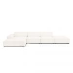 Colțar bej cu tapițerie bouclé (pe partea stângă) Jodie – Micadoni Home