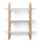 Raft alb/în culoare naturală etajat cu aspect de lemn exotic Bellwood – Umbra
