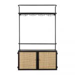 Dulap vinotecă din ratan negru 18x100 cm Guuji - White Label
