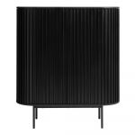 Dulap negru cu aspect de lemn de stejar 125x110 cm Siena – Unique Furniture