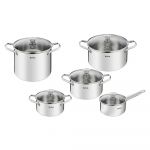 Set de vase pentru gătit 10 buc. din inox Cook Eat – Tefal