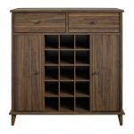 Raft vinotecă cu aspect de lemn de nuc pentru 15 sticle 91x91 cm Farnsworth - Queer Eye